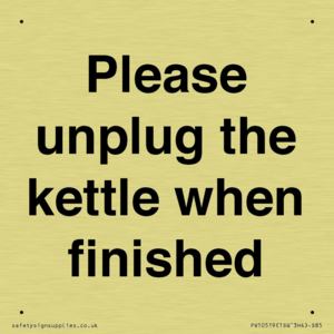 Please unplug the kettle when finished